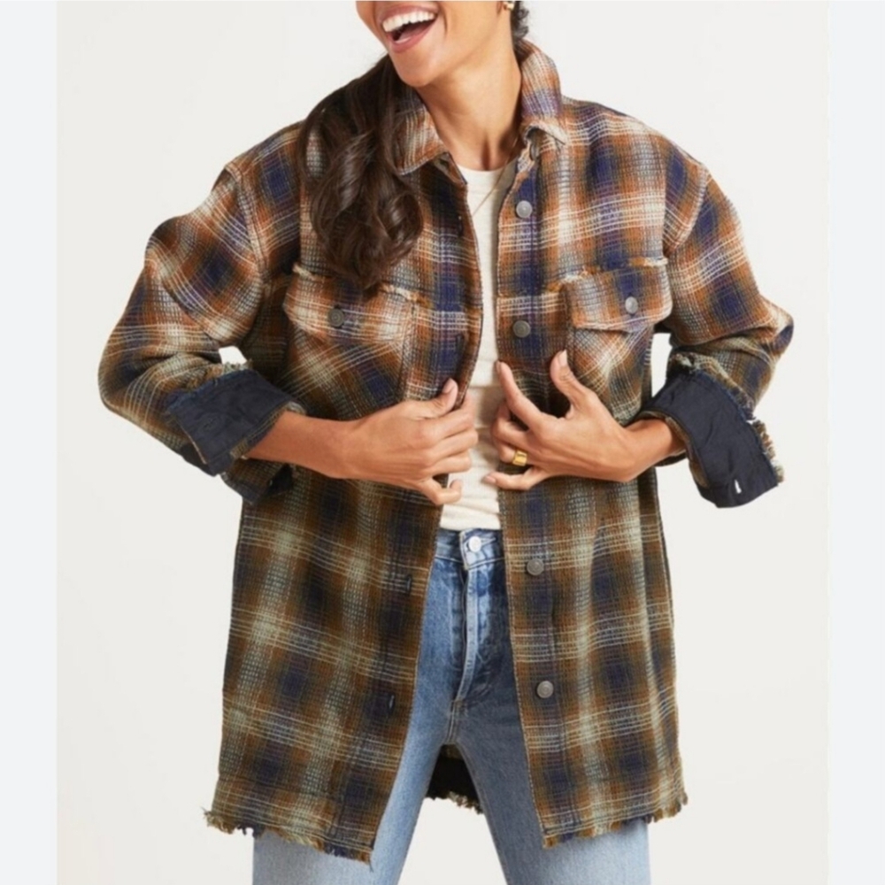Plaid Anneli Shirt Jacket In Tabacco